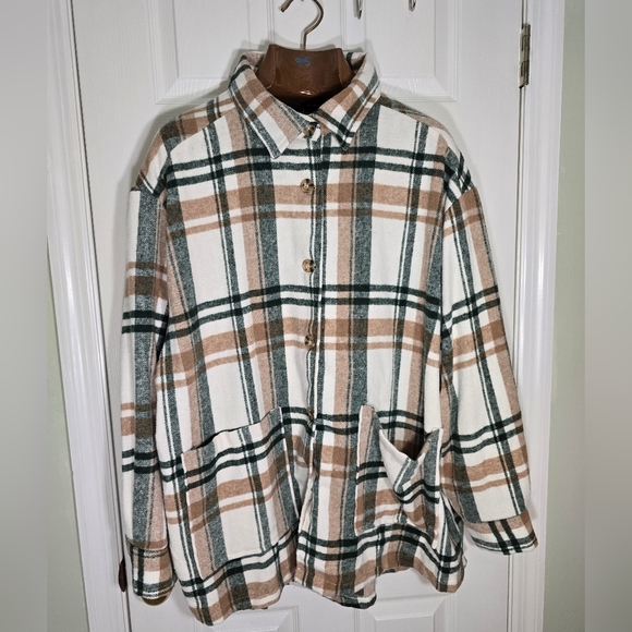 Spoon Jeans Jackets & Blazers - Plaid Button-Up Artist Shirt Jacket by Spoon Jeans Front Pockets 3x